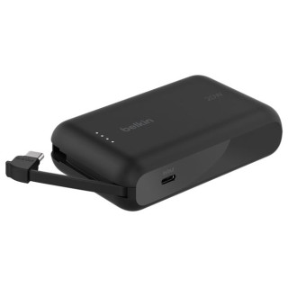 BELKIN 10K PD20W INTEGRATED USB-C CABLE POWER BANK BLACK